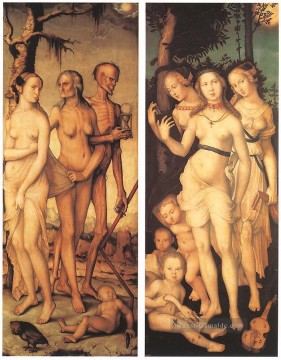 nackt Malerei - drei Alters des Mannes und drei Grazien Renaissance Nacktheit Maler Hans Baldung